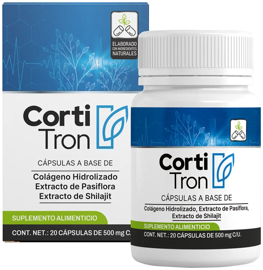 CortiTron – box and jar with 20 capsules